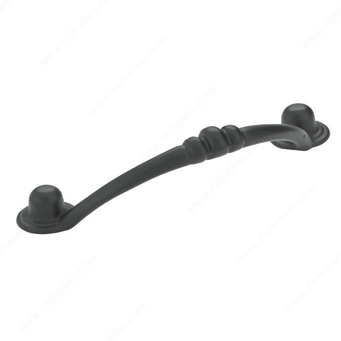 Traditional Metal Pull - 6989, Center to Center 64 mm, Finish Matte Black, Projection - Overall Dimensions 19 mm