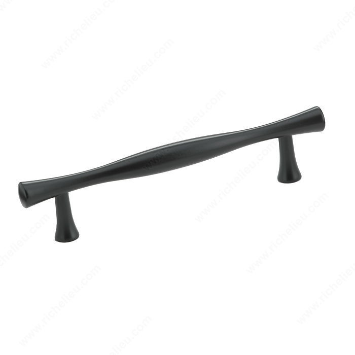 Contemporary Metal Pull - 7061, Finish Matte Black, Screw/Nail M4 (Included)