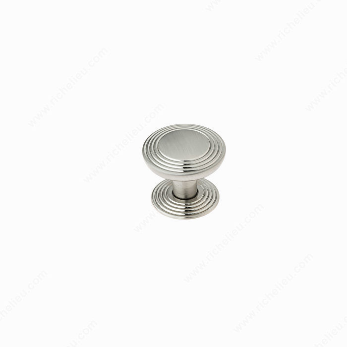 Transitional Metal Knob - 7070, Finish Brushed Nickel, Diameter - Overall Dimensions 32 mm, Projection - Overall Dimensions 27 mm PRO-PACK 3