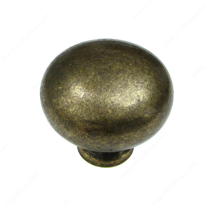 Traditional Metal Knob - 7091, Finish Burnished Brass PRO-PACK 2