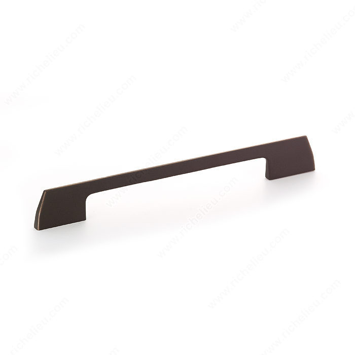 Contemporary Metal Pull - 7125, Center to Center 192 mm, Finish Brushed Oil-Rubbed Bronze, Length - Overall Dimensions 258 mm