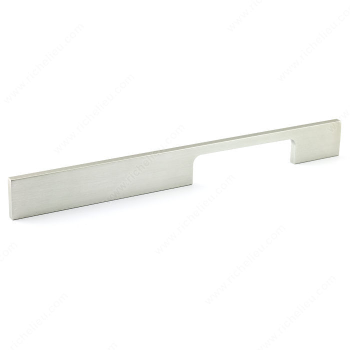 Contemporary Metal and Aluminum Pull - 720, Center to Center 192 mm, Finish Brushed Nickel, Length - Overall Dimensions 253 mm