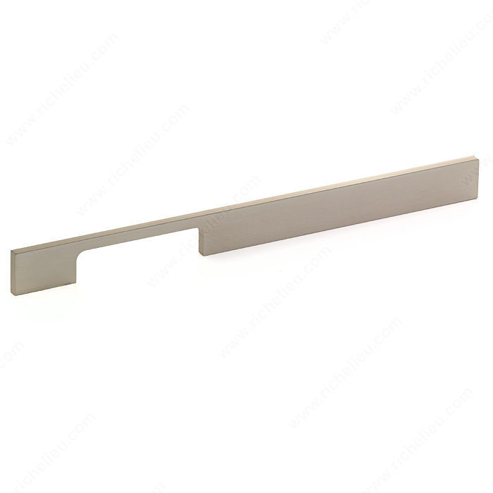 Contemporary Metal and Aluminum Pull - 720, Center to Center 256 mm, Finish Brushed Nickel, Length - Overall Dimensions 320 mm