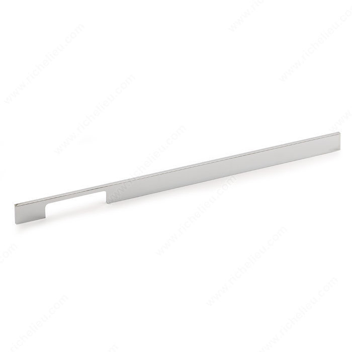 Contemporary Metal and Aluminum Pull - 720, Center to Center 416 mm, Finish Chrome, Length - Overall Dimensions 480 mm