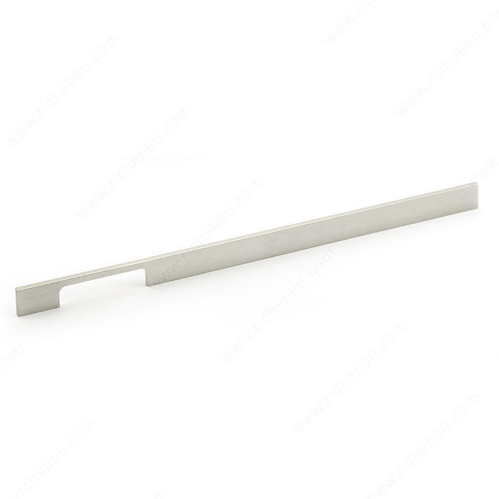 Contemporary Metal and Aluminum Pull - 720, Center to Center 416 mm, Finish Brushed Nickel, Length - Overall Dimensions 480 mm