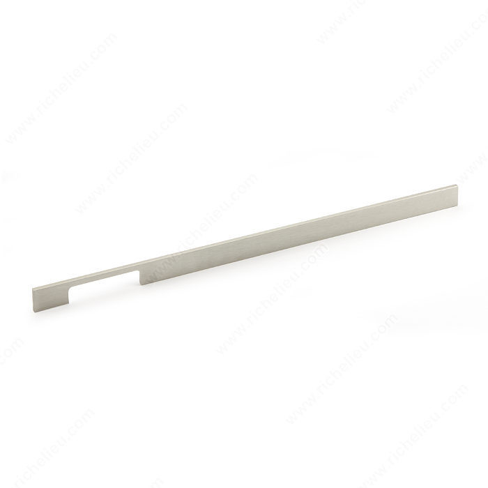 Contemporary Metal and Aluminum Pull - 720, Center to Center 480 mm, Finish Brushed Nickel, Length - Overall Dimensions 544 mm