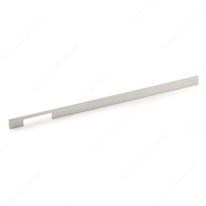 Contemporary Metal and Aluminum Pull - 720, Center to Center 544 mm, Finish Brushed Nickel, Length - Overall Dimensions 608 mm
