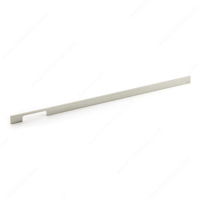 Contemporary Metal and Aluminum Pull - 720, Center to Center 640 mm, Finish Brushed Nickel, Length - Overall Dimensions 704 mm