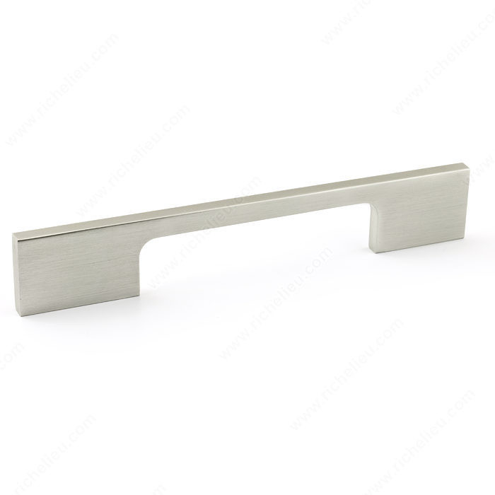 Contemporary Metal and Aluminum Pull - 720, Center to Center 96 mm, Finish Brushed Nickel, Length - Overall Dimensions 160 mm PRO-PACK 2