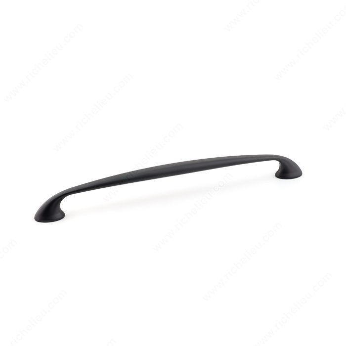Transitional Metal Pull - 7226, Center to Center 256 mm, Finish Matte Black, Projection - Overall Dimensions 33 mm
