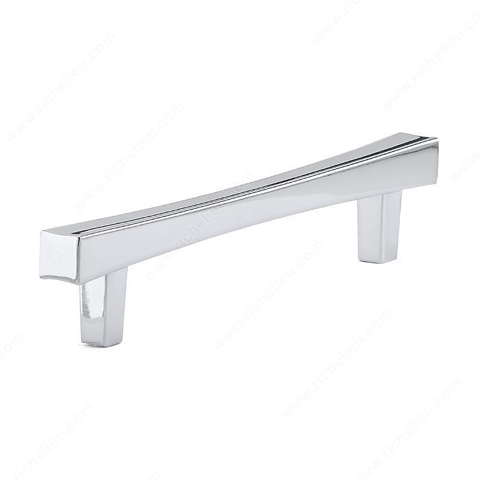 Transitional Metal Pull - 7227, Center to Center 128 mm, Finish Chrome, Length - Overall Dimensions 186 mm