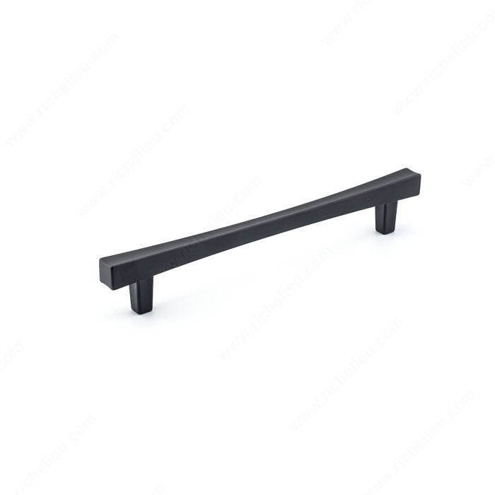 Transitional Metal Pull - 7227, Center to Center 160 mm, Finish Matte Black, Length - Overall Dimensions 200 mm