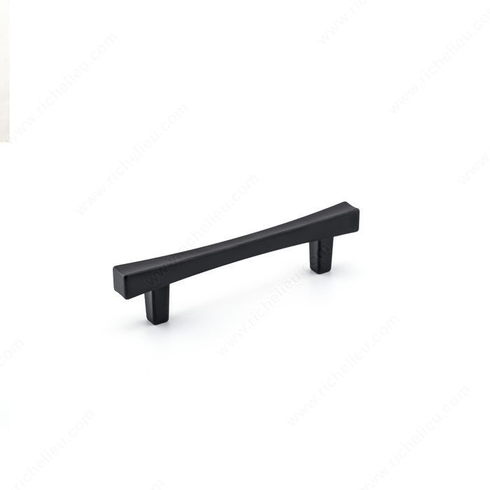 Transitional Metal Pull - 7227, Center to Center 96 mm, Finish Matte Black, Length - Overall Dimensions 136 mm