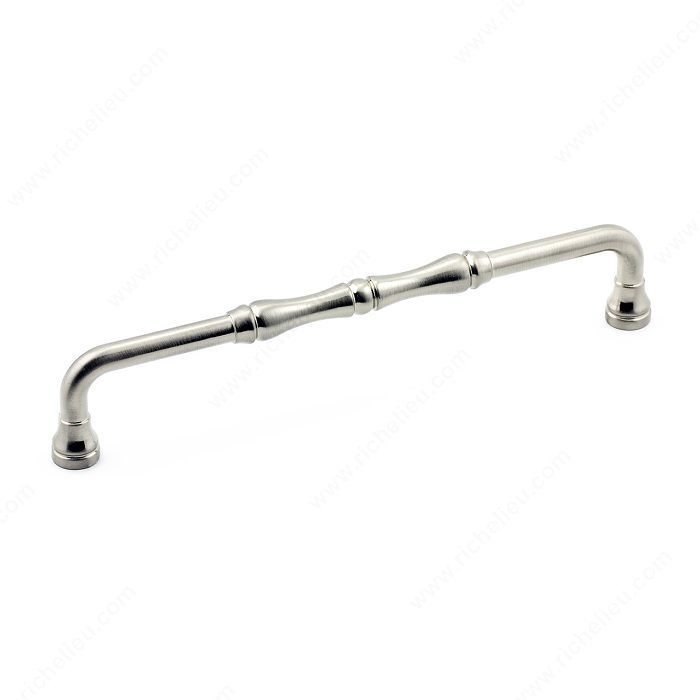 Traditional Metal Pull - 7409, Center to Center 160 mm, Finish Brushed Nickel, Projection - Overall Dimensions 33 mm