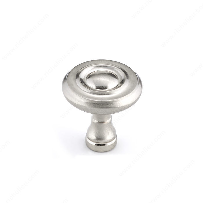 Traditional Metal Knob - 7403, Finish Brushed Nickel PRO-PACK 3