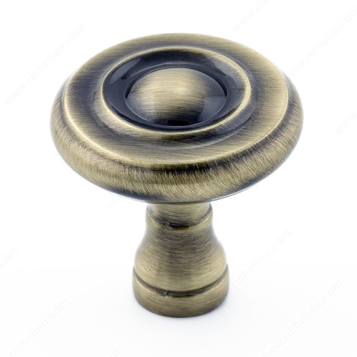 Traditional Metal Knob - 7403, Finish Antique English PRO-PACK 3
