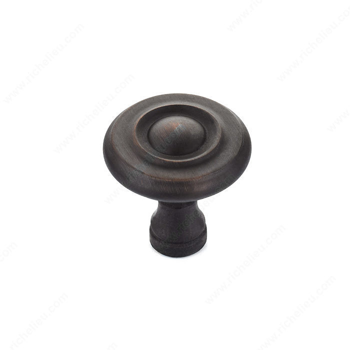 Traditional Metal Knob - 7403, Finish Brushed Oil-Rubbed Bronze PRO-PACK 3