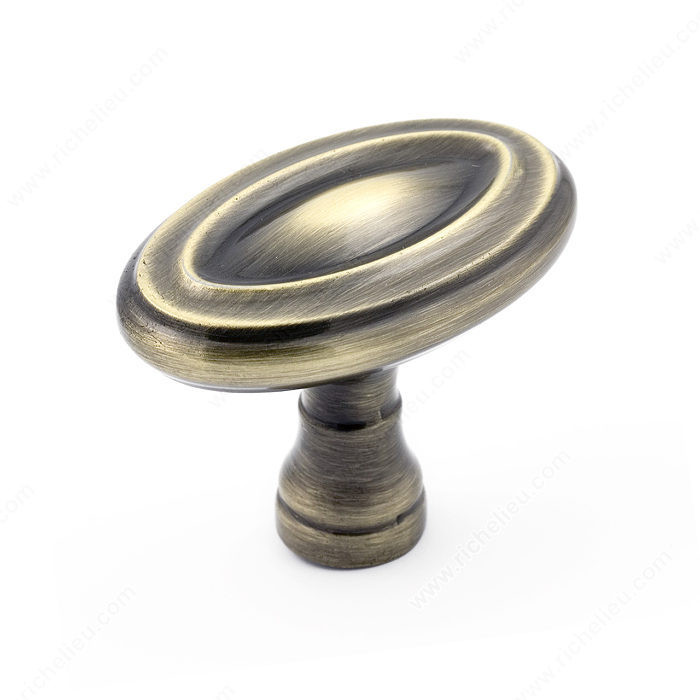 Traditional Metal Knob - 7404, Finish Antique English PRO-PACK 3