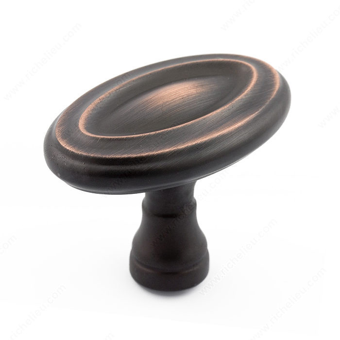 Traditional Metal Knob - 7404, Finish Brushed Oil-Rubbed Bronze PRO-PACK 3