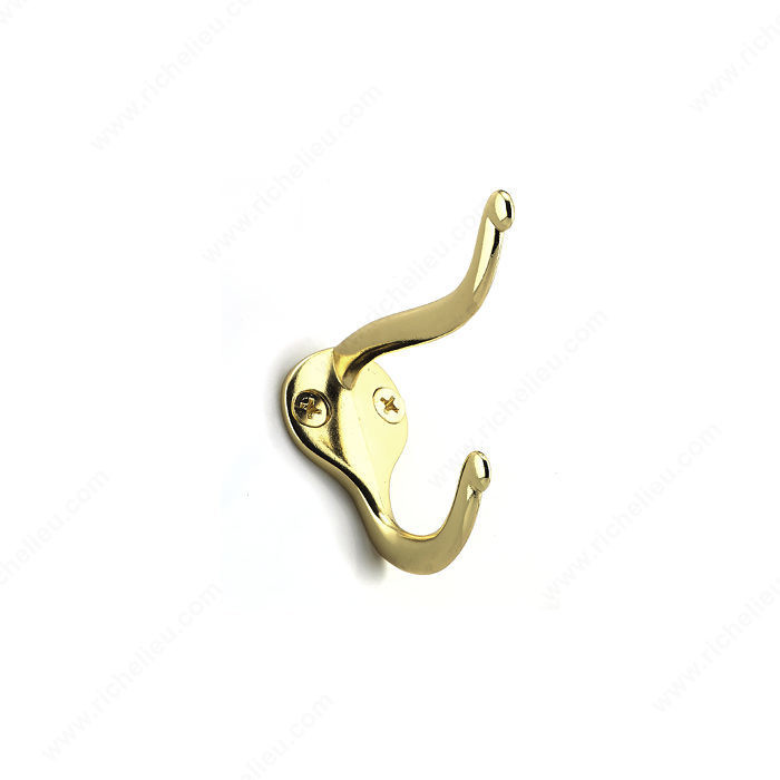 Utility Metal Hook - 744, 4- piece value pack, Finish Brass
