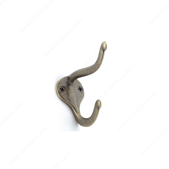 Utility Metal Hook - 744, 4- piece value pack, Finish Burnished Brass