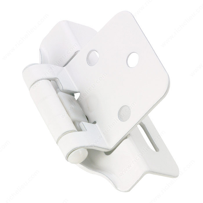 Self-Closing Hinge, Overlay 13/64 in, Finish White, Finish Number 30, Finial Style Flat PRO-PACK 2