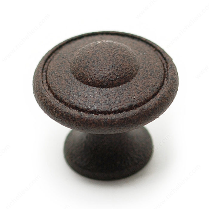 Traditional Metal Knob - 757B, Finish Antique Rust PRO-PACK 2