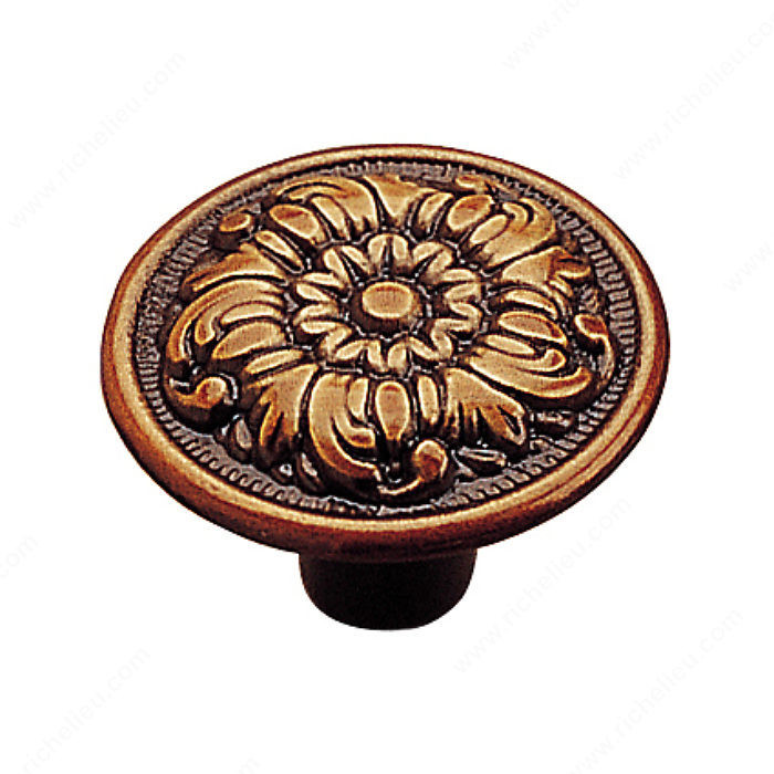Traditional Metal Knob - 7630, Finish Bronze, Screw/Nail M4 (Included)