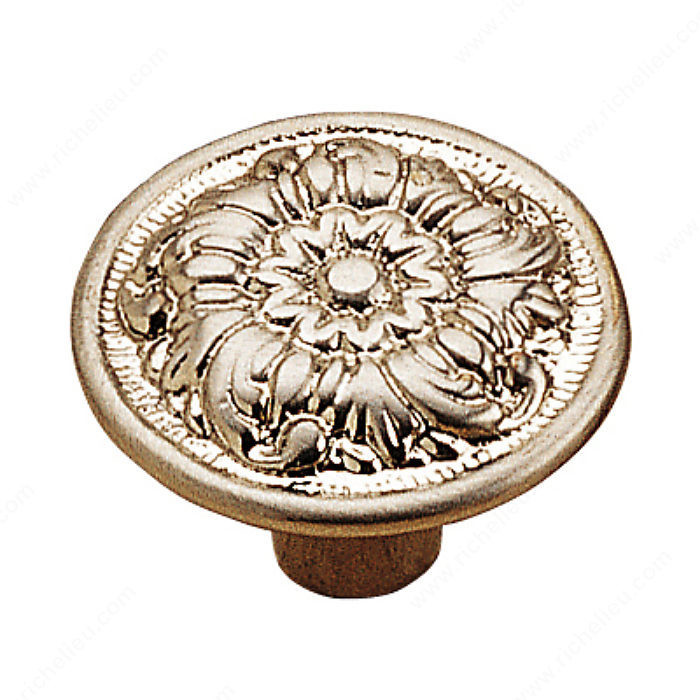 Traditional Metal Knob - 7630, Finish Brushed Nickel, Screw/Nail M4 (Included)