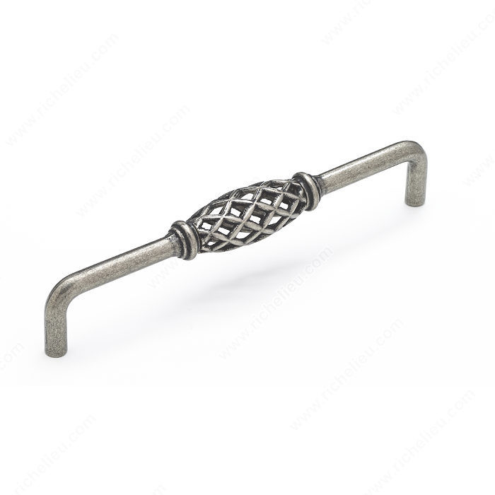 Traditional Metal Pull - 7671, Center to Center 160 mm, Finish Natural Iron, Length - Overall Dimensions 170 mm