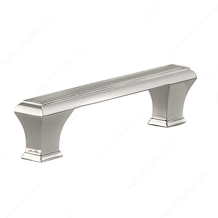 Traditional Metal Pull - 7759, Center to Center 128 mm, Finish Polished Nickel, Length - Overall Dimensions 158 mm