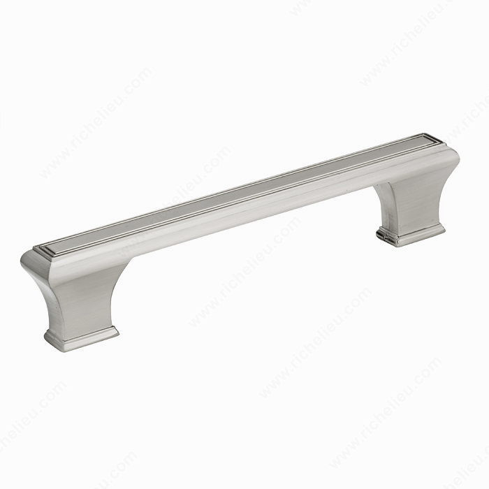 Traditional Metal Pull - 7759, Center to Center 128 mm, Finish Brushed Nickel, Length - Overall Dimensions 158 mm