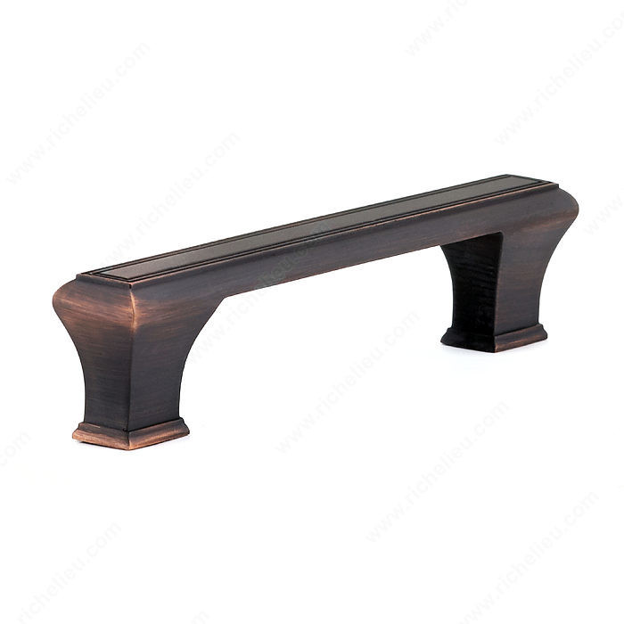 Traditional Metal Pull - 7759, Center to Center 128 mm, Finish Brushed Oil-Rubbed Bronze, Length - Overall Dimensions 158 mm