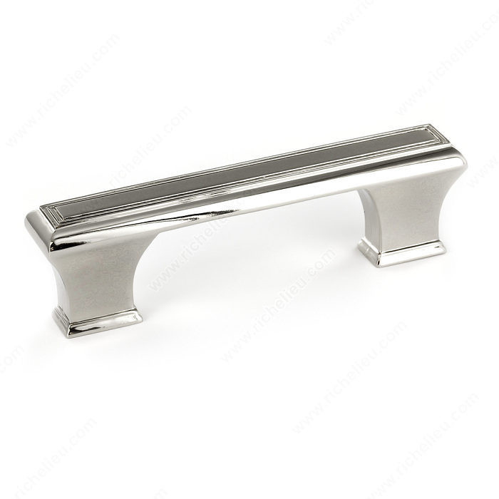 Traditional Metal Pull - 7759, Center to Center 96 mm, Finish Polished Nickel, Length - Overall Dimensions 116 mm