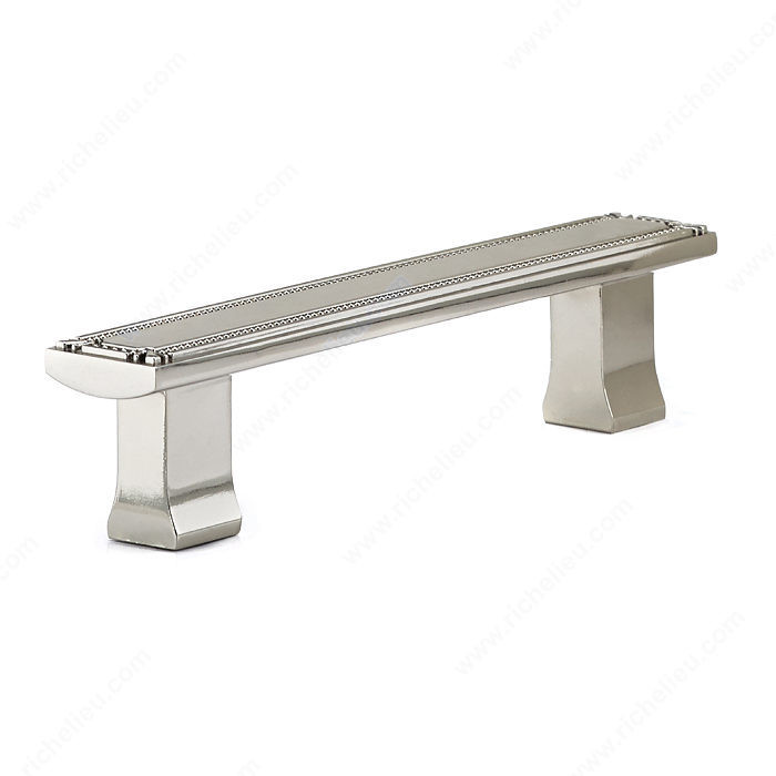 Traditional Metal Pull - 7809, Center to Center 128 mm, Finish Polished Nickel, Length - Overall Dimensions 169 mm