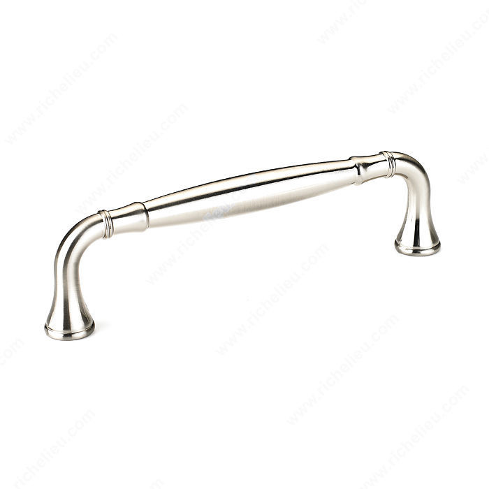 Traditional Metal Pull - 7909, Center to Center 128 mm, Finish Brushed Nickel, Projection - Overall Dimensions 40 mm