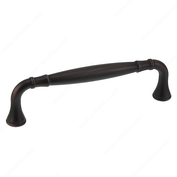 Traditional Metal Pull - 7909, Center to Center 128 mm, Finish Brushed Oil-Rubbed Bronze, Projection - Overall Dimensions 40 mm