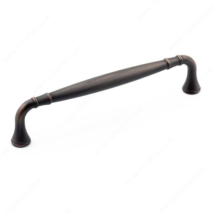 Traditional Metal Pull - 7909, Center to Center 160 mm, Finish Brushed Oil-Rubbed Bronze, Projection - Overall Dimensions 40 mm