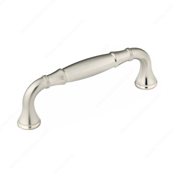 Traditional Metal Pull - 7909, Center to Center 3 in, Finish Brushed Nickel, Projection - Overall Dimensions 30 mm PRO-PACK 3