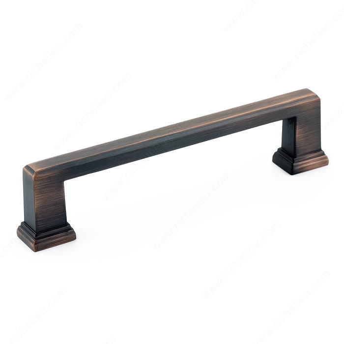 Transitional Metal Pull - 795, Center to Center 128 mm, Finish Brushed Oil-Rubbed Bronze, Length - Overall Dimensions 148 mm