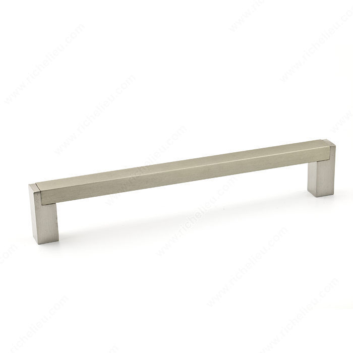 Contemporary Metal and Aluminum Pull - 801, Center to Center 160 mm, Finish Brushed Nickel, Length - Overall Dimensions 173 mm PRO-PACK 2