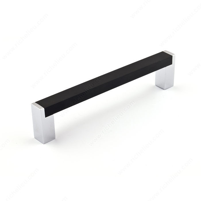 Contemporary Metal and Aluminum Pull - 801, Center to Center 192 mm, Finish Matte Black / Chrome, Length - Overall Dimensions 205 mm PRO-PACK 2