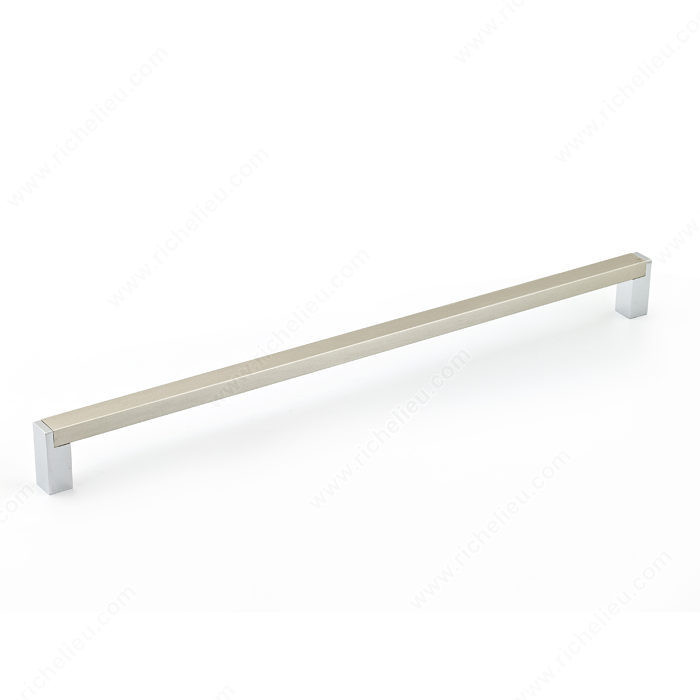 Contemporary Metal and Aluminum Pull - 801, Center to Center 320 mm, Finish Chrome, Length - Overall Dimensions 333 mm