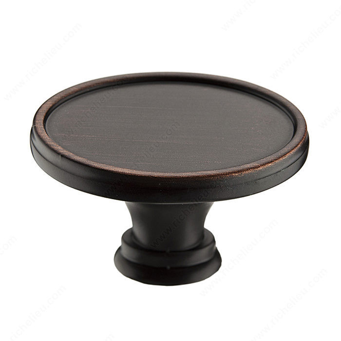 Transitional Metal Knob - 8023, Finish Brushed Oil-Rubbed Bronze PRO-PACK 3