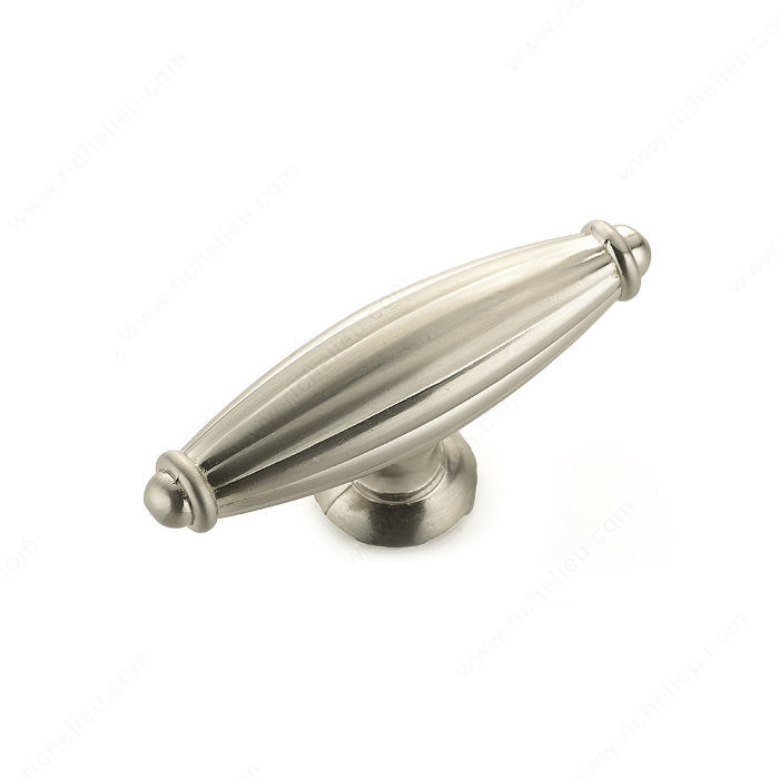 Traditional Metal Knob - 8061, Finish Brushed Nickel, Screw/Nail 8/32 (Included) PRO-PACK 3