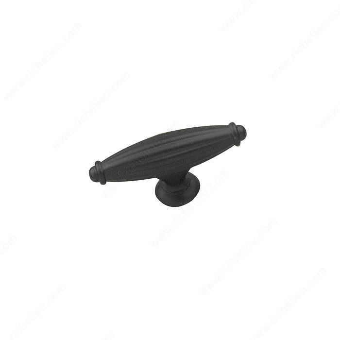 Traditional Metal Knob - 8061, Finish Matte Black, Screw/Nail 8/32 (Included) PRO-PACK 3