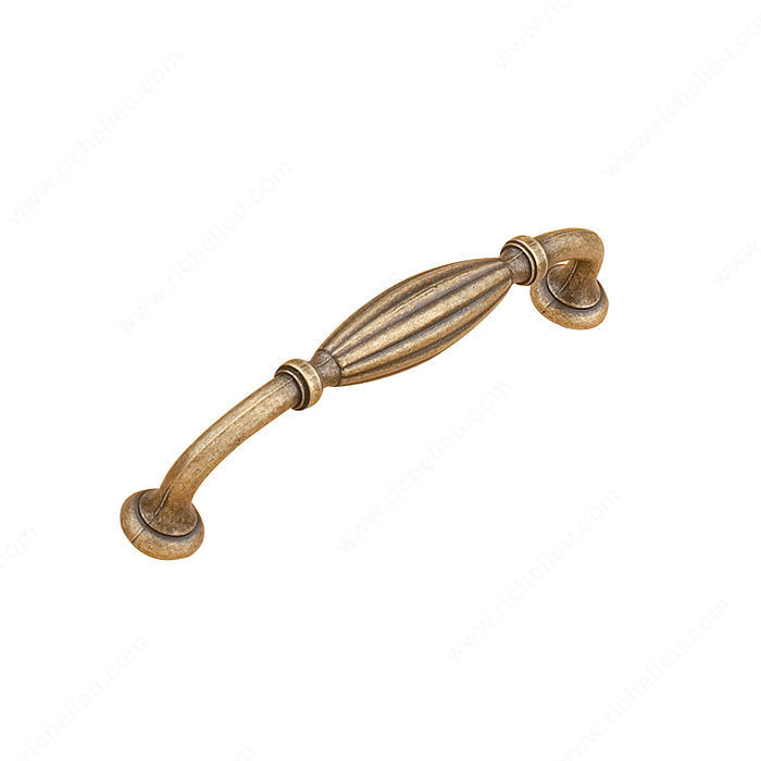 Traditional Metal Pull - 8071, Finish Burnished Brass, Screw/Nail 8/32 (Included) PRO-PACK 5