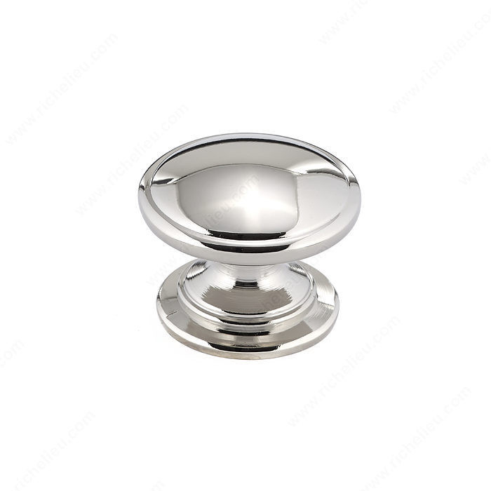 Traditional Metal Knob - 8098, Finish Polished Nickel PRO-PACK 5