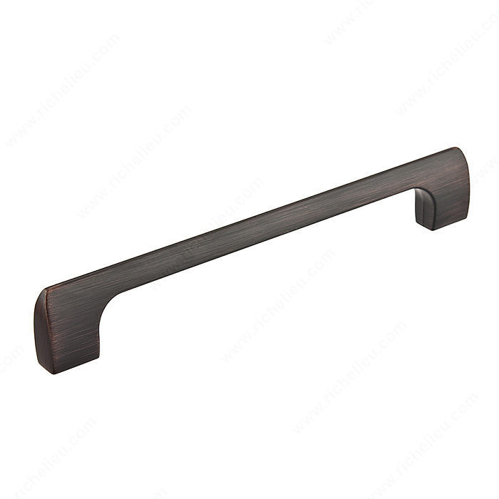 Contemporary Metal Pull - 814, Center to Center 160 mm, Finish Brushed Oil-Rubbed Bronze, Length - Overall Dimensions 178 mm