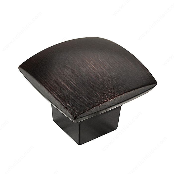 Contemporary Metal Knob - 8143, Finish Brushed Oil-Rubbed Bronze PRO-PACK 3